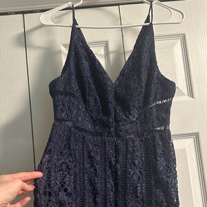 ASOS Navy Lace Midi Dress